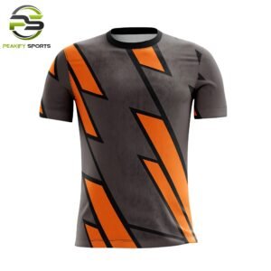 Men’s Kinetic Graphic Performance Tee – Charcoal & Bolt Orange