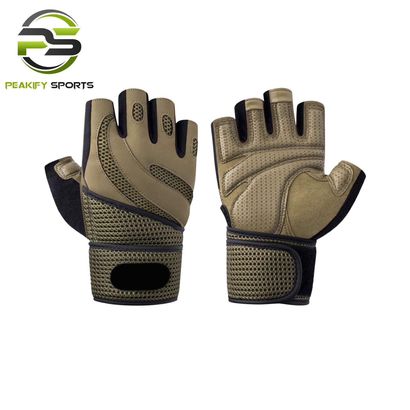 Peakify Sports Professional Weightlifting Gloves with Wrist Support & Anti-Slip Grip