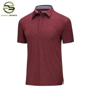 Men’s Heritage Heathered Performance Polo – Deep Maroon