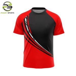 Men’s Velocity Raglan Performance Tee – Crimson & Onyx