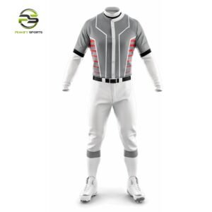 Cyber-Strike Custom Baseball Uniform – Grey/White/Red Edition