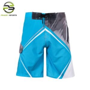 Peakify Geometric Vector Performance Board Shorts – Azure & Carbon