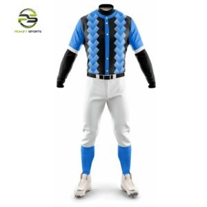 Apex Geometric Custom Baseball Uniform – Electric Blue & Black Edition
