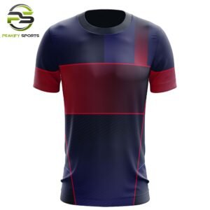 Men’s Vector Strike Performance Tee – Navy & Crimson