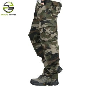 Peakify Tactical Multi-Pocket Cargo Pants – Classic Woodland Camo