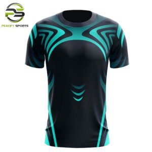 Men’s Cyber-Tech Graphic Training Tee – Obsidian & Teal