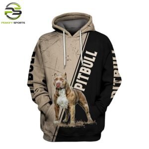 Peakify Pitbull Edition "Guardian" Graphic Pullover Hoodie – Stealth Tan & Onyx