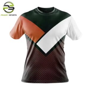 Men’s Apex Geometric Performance Tee – Onyx & Copper