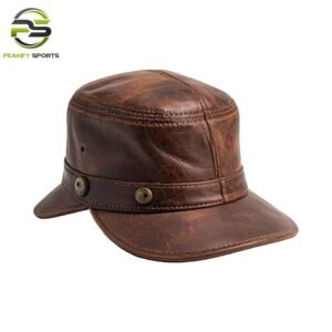 Peakify Recon Heritage Military Cap – Burnished Mahogany Leather