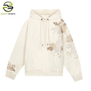 Vintage Off-White Tiger Embroidery Pullover Hoodie