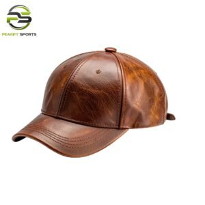 Peakify Pro-Fit Heritage Baseball Cap – Burnished Chestnut Leather