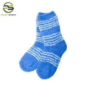 Peakify Alpine Comfort Fuzzy Socks – Azure Stripe