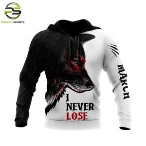 Peakify "Never Lose" Alpha Wolf Edition Performance Hoodie – Monochrome Crimson