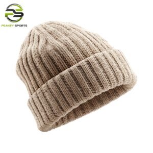 Peakify Alpine Frost Fisherman Beanie – Sandstone Cream