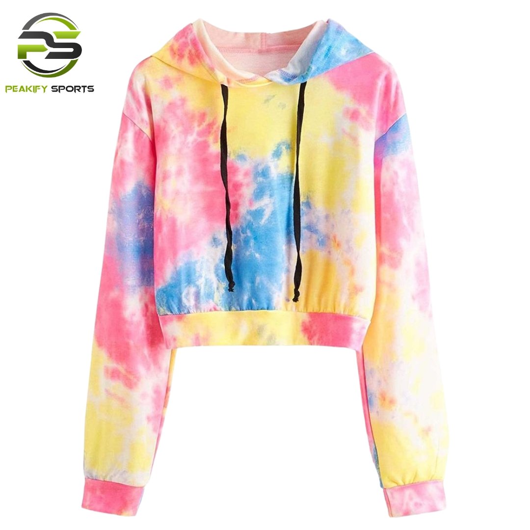 Candy Cloud Vibes: Pastel Sunset Cropped Hoodie