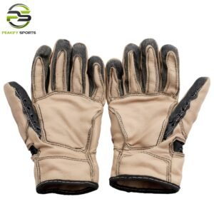 Peakify Pro-Guard Grain Leather Mechanical Work Gloves – Safety Gold & Onyx
