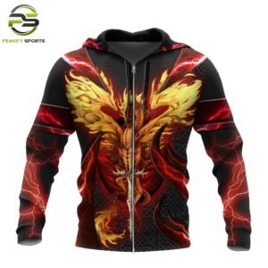 Peakify "Dragon Soul" Legendary Warrior Zip-Up Performance Hoodie