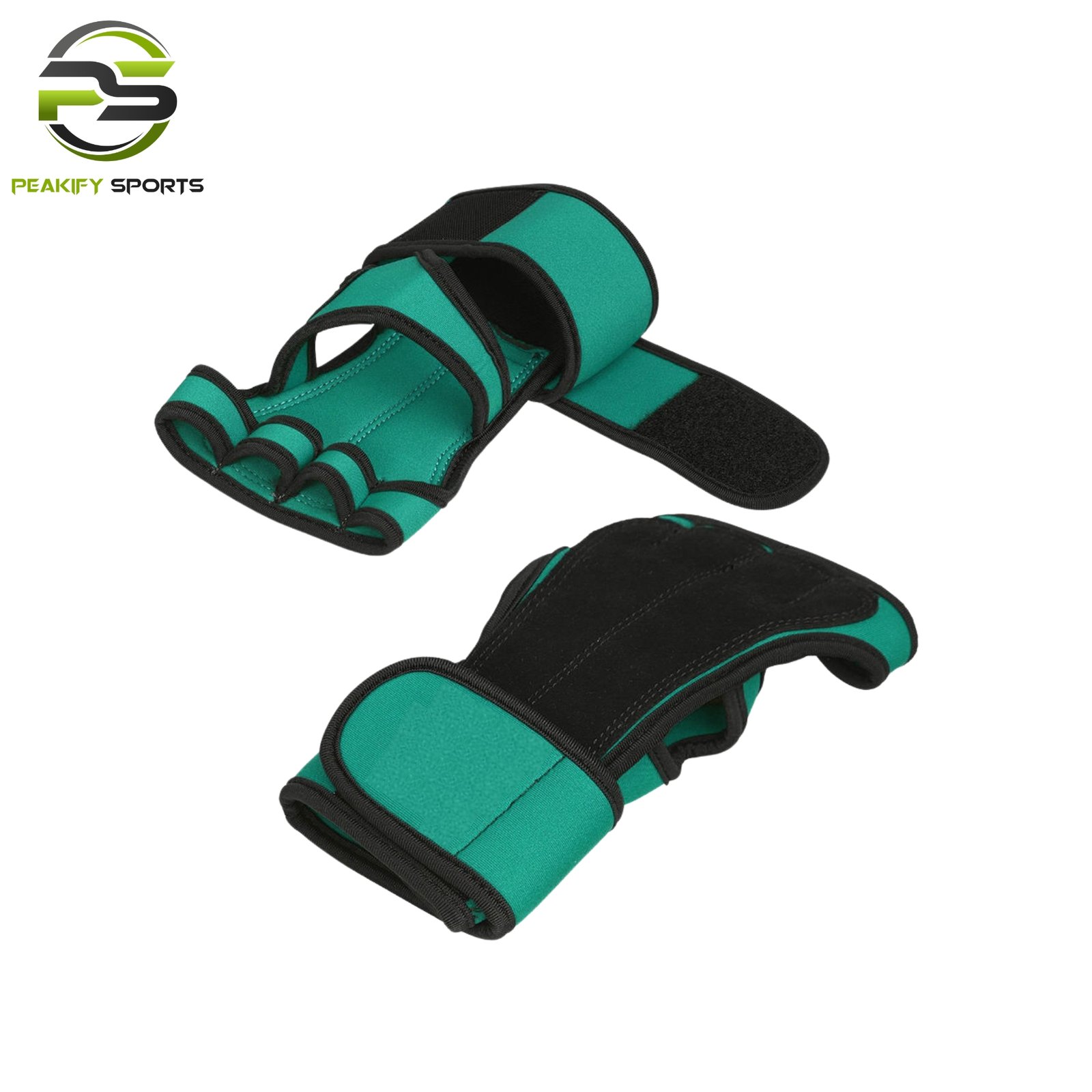 Peakify Hydra-Grip Open-Palm Training Gloves – Emerald Surge Edition