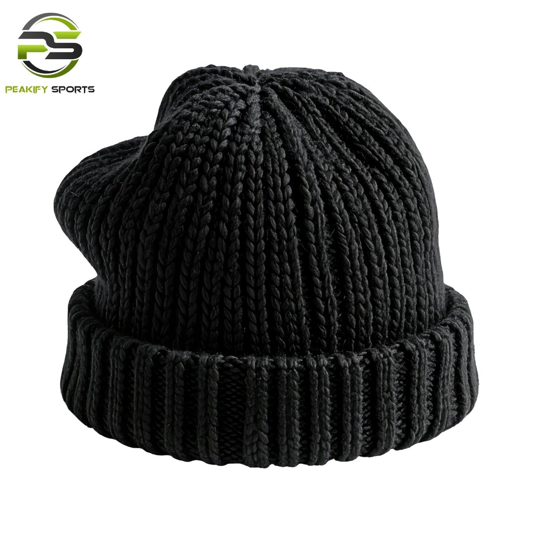 Peakify Midnight Titan Fisherman Beanie – Onyx Edition