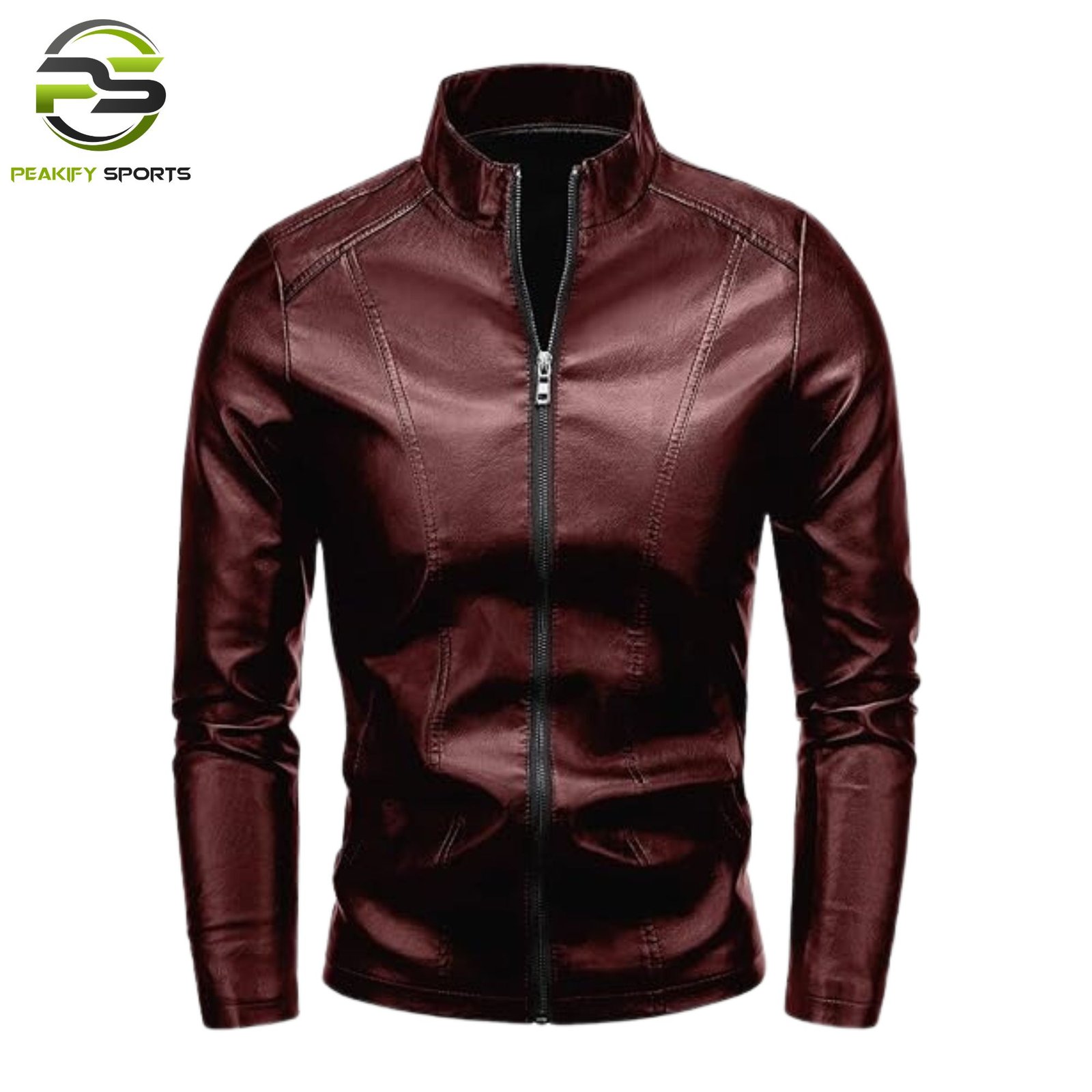 Men’s Vanguard Essential Leather Racer Jacket – Deep Burgundy